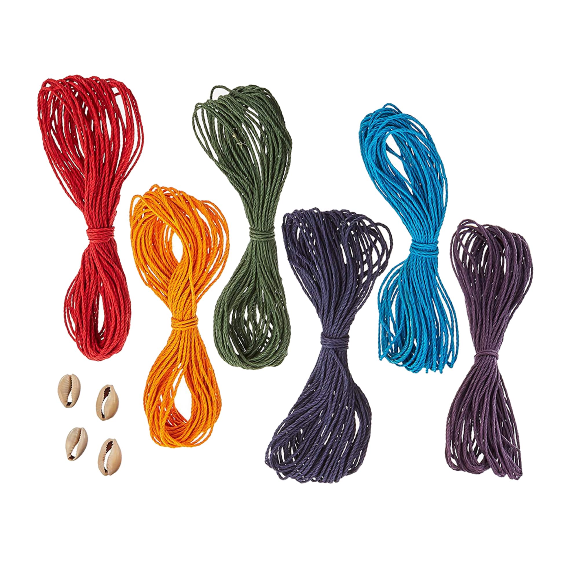 Darice® 20lb. Mixed Color Natural Hemp Cord Kit with Shell Beads